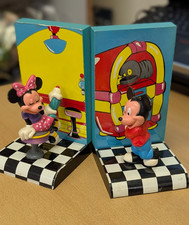 Disney Mickey & Minnie Mouse Bookends – Pre-Owned, Vintage Condition