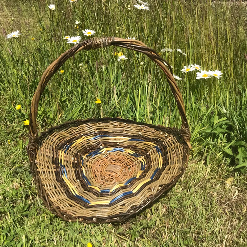 Round flower trug - flower, willow