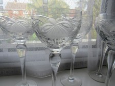 ROYAL BRIERLEY FUCHSIA HOCK GLASSES X 6....SIGNED.. FREE UK P&P