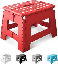 9 Inch Heavy Duty Folding Step Stool | Non-Slip Foldable Footstool for Toddlers,