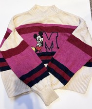 Mickey Mouse Knitted Turtleneck Jumper Cute Disney Sweater Medium (12-14)