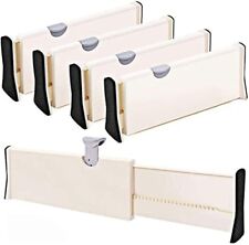 4-Pack Adjustable Drawer Dividers from 11-17.3in Separators for Kitchen, Bedroom