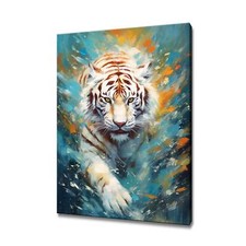 White Tiger Colourful Painting