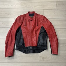 Vintage Bates California Cafe Leather Motorcycle Moto Red Jacket Size M ? READ