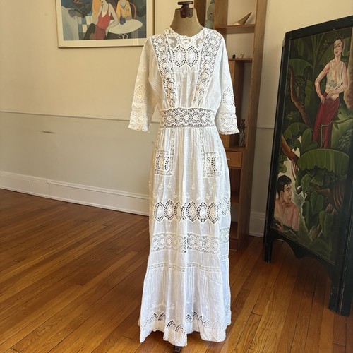 Vintage antique white cotton - antique,