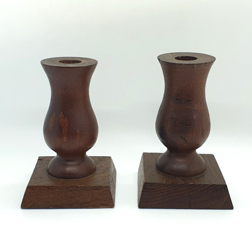 Pair oak church bell frame - church,