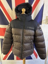 SUPER WARM NAPAPIJRI CHOCOLATE BROWN/BLACK MENS PUFFER COAT - 42" LARGE RRP £250
