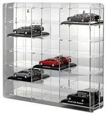 Model Car Toy Display Cabinet 1:43 - 18 Compartments 6x3 , Reflective Back Panel
