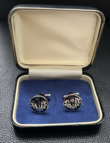 Vintage cufflinks thistle - cufflinks,