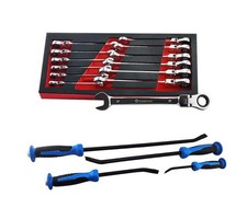 Britool Hallmark 13pc Flexi Ratchet Spanner Set + Free Pry Bar Set