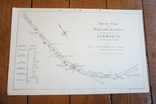 c1877 Cudworth Midland Railway Track Plan Diagram