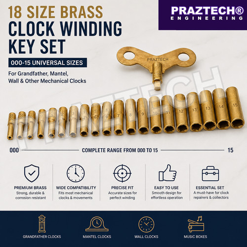 Size brass clock winding - brass,