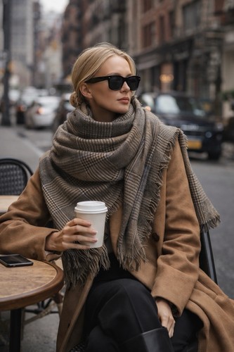 Zara oversized plaid - plaid, shawl