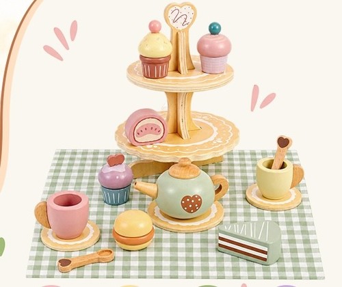 Wooden tea set for - wooden,