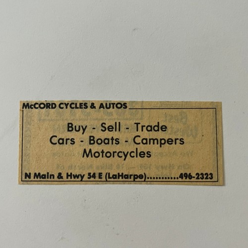 Mccord cycles autos buy sell - &,