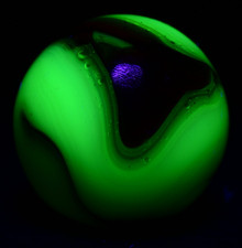U.V. Glow Vintage American WV Swirl Marble, Heaton, Ravenswood, Alley Agate 15mm