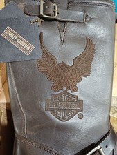 Brand New Boxed Harley Davidson Brown Biker Boots D95183 Mens Size 8
