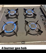 Black Glass 4 Ring Gas Hob