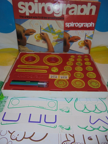 Vintage spirograph drawing - vintage,