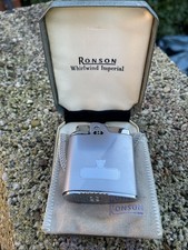 Ronson Whirlwind Imperial Vintage Pocket Petrol Lighter Working Boxed