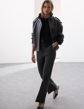 M&S - Autograph Womens Grey Flared Women Trousers