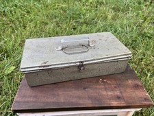 VINTAGE Metal Fishing Tackle Box - Steel Box for Fishing accessories - ANTIQUE