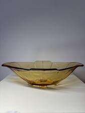 Vintage Amber Glass Fruit Bowl