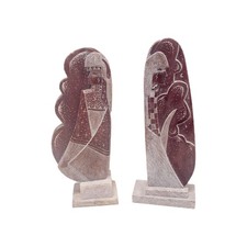 2 Vintage Handcarved & Signed Native American Navajo Alabaster Sculptures (11)