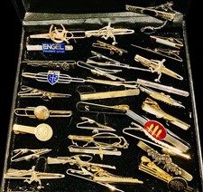 job lot Vintage tie Bars Clips Large Amount X30 + Various Mens Accessories