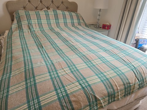 Vintage wool blanket check - vintage,
