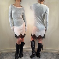 Winter Zara knit lace hem midi