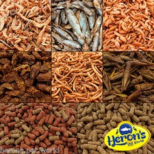 HERONS DRIED FOOD Whole Fish, Shrimp, Silkworm, Grasshoppers, Mealworm, Gammarus