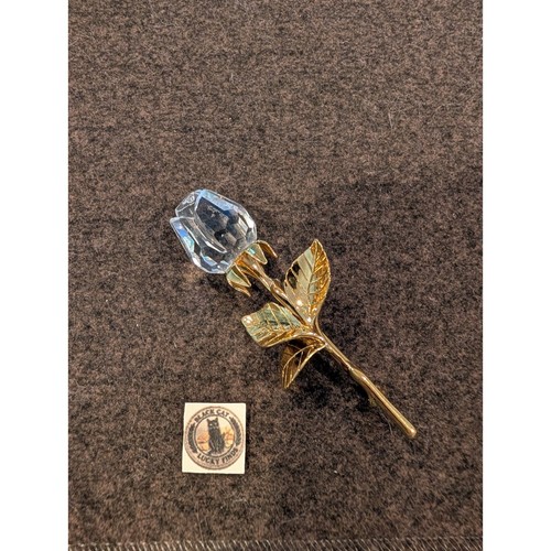 Swarovski crystal rose brooch - swarovski,