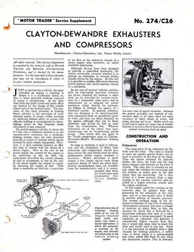 Clayton dewandre exhausters - exhausters, &