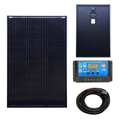Black 150w solar panel kit - panel,