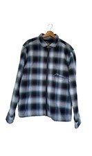 Hurley Bravo Poler Lined Shacket Jacket Size L Blue Check 100% Cotton RRP £77