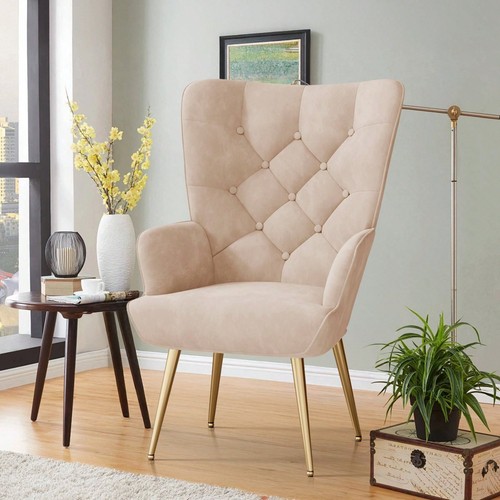 Velvet accent armchair - velvet,