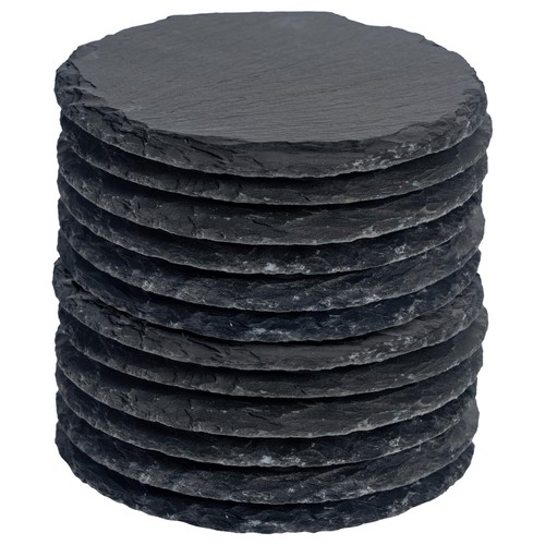Round slate coasters 10cm - slate,