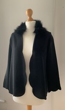 True Original Vintage Evening Jacket Black Crepe with Marabou Trim 1930s?