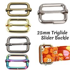 Metal Slider Tri Glide Adjuster Buckle 25mm Crafts Webbing Straps Bag Shoes Belt