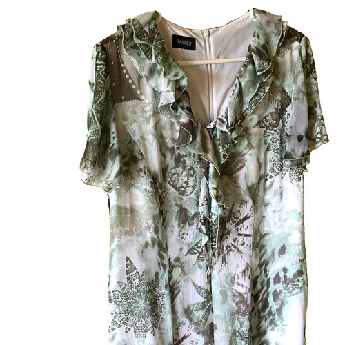Basler green white floral - white,