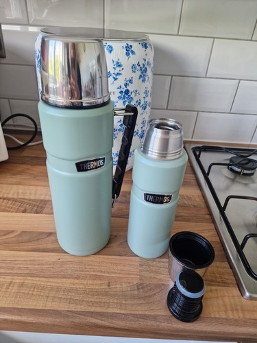 Thermos green stainless - thermos,