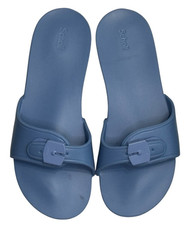 SCHOLL EVA SLIDE MULES BLUE