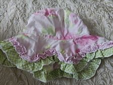 Beautiful Kate Mack Baby Pink Roses and Green Gingham Sun hat Bucket Hat Age 4-8