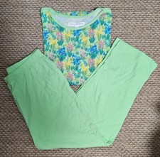 Carole Hochman Printed Top 2 Piece Cotton Pyjama Set w/Pockets Petite, New, Sz S