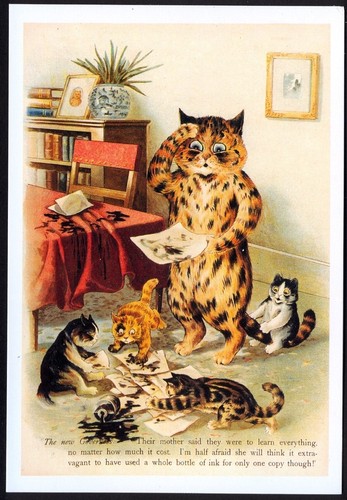 Modern louis wain postcard - modern,