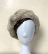 Vintage Faux Fur Beret Hat 50s
