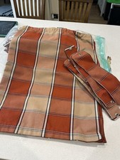 VW Split Screen Camper Van Curtains Retro Style Orange Cheque Set