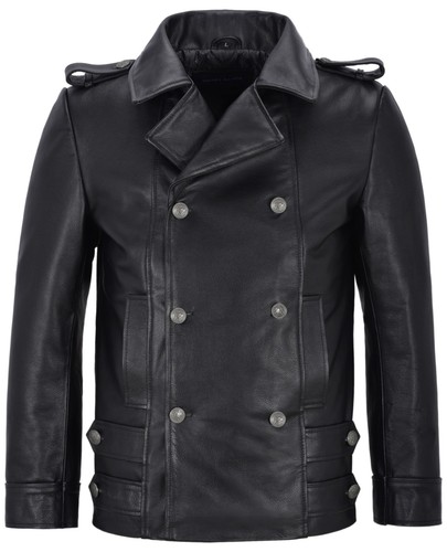 Men german leather coat - men's,