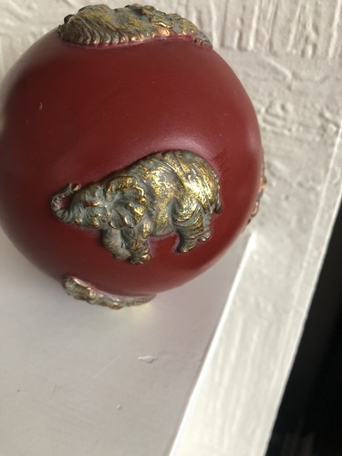 Brass elephants sphere - elephants, on